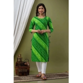 Lee Moda - Green Cotton Womens Straight Kurti ( Pack of 1 ) - XXL