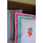 Phool Hand Block Printed Cotton Bedsheet