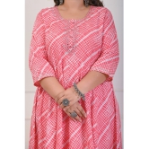 Swasti Cotton Blend Printed Anarkali Womens Kurti - Peach ( Pack of 1 ) - None