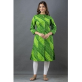 Lee Moda - Green Cotton Women's Front Slit Kurti ( Pack of 1 ) - None