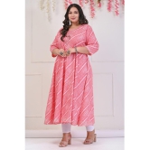 Swasti Cotton Blend Printed Anarkali Womens Kurti - Peach ( Pack of 1 ) - None