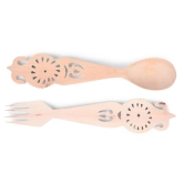  Handcrafted Wooden Spoon and Fork Set with Intricate Carvings