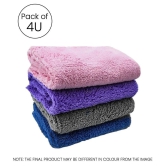 HOMETALES Multicolor 250 GSM Microfiber Cloth For Automobile ( Pack of 4 )