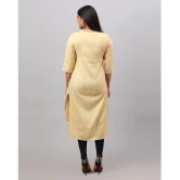 Alena Cotton Embroidered Straight Womens Kurti - Mustard ( Pack of 1 ) - None