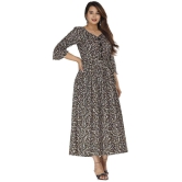 HIGHLIGHT FASHION EXPORT Cotton Brown A- line Dress - Single - M