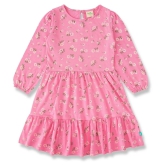 Juscubs - Pink Cotton Girls Fit And Flare Dress ( Pack of 1 ) - None