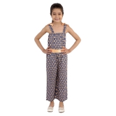 Kids Cave - Blue Rayon Girls Jumpsuit ( Pack of 1 ) - None