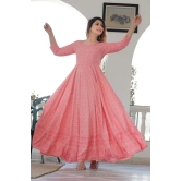 Rose Pink Chikankari Anarkali Suit Set Pink XXXL