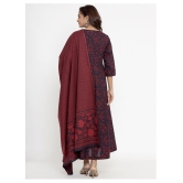 Angiya Maroon Cotton Anarkali Kurti - - L