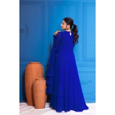 Royal Blue Overlapped Anarkali-XL