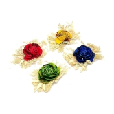 PRANSUNITA - Wood Dry Sola Flower Bunch ( Pack of 4 )