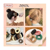 Lykaa Multi designs Cotton Stretchable hair rubber band ponytail holder for women - Pack of 11 - Multi