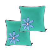 Hugs'n'Rugs Cotton Green Cushion Covers Pack of 2 (40 x 40 cm ) 16 x 16 - Green