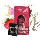 404 by Bold Care All-In-One Flavours Pack Condoms For Men | 60 Microns | 5 Different Flavours | Intense Fit with a Barely There Feel | With Disposable Pouches | Pack of 10 Condoms