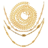 AanyaCentric - Gold Plated Brass Chain ( Pack of 4 ) - None