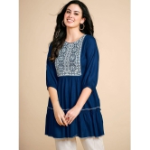 Glomee - Blue Viscose Women''s Tunic ( Pack of 1 ) - None