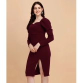 Sheetal associates - Maroon Polyester Blend Womens Bodycon Dress ( Pack of 1 ) - None