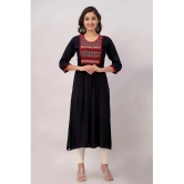 Kapadia - Black Rayon Womens Straight Kurti ( Pack of 1 ) - None