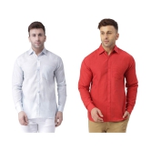 KLOSET By RIAG 100% Cotton Regular Fit Solids Full Sleeves Men's Casual Shirt - Red ( Pack of 2 ) - None