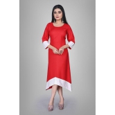 Kapadia - Red Rayon Women''s Asymmetrical Kurti ( Pack of 1 ) - None