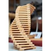 FRATELLI JENGA Tumbling Tower Customizable Numbered Wooden Blocks with 4 Dices, Stacking Game Kids/Adults Game - 48 Pieces