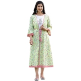 Juniper - Green Cotton Blend Womens Double Layered Kurti ( Pack of 1 ) - None