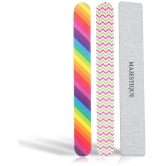 Majestique 3Pcs Double Sides Colorful Nail Filer Set, Washable & Reusable Color May Vary