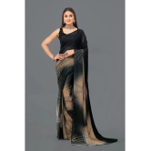 LEELAVATI - Black Georgette Saree With Blouse Piece ( Pack of 1 ) - Black