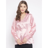 Women Pink Solid Satin Top