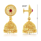 VIVASTRI Golden Jhumki Earrings ( Pack of 1 ) - Golden