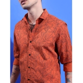 Ketch 100% Cotton Regular Fit Printed Full Sleeves Mens Casual Shirt - Rust ( Pack of 1 ) - None