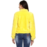 PPTHEFASHIONHUB Faux Fur Womens Non Hooded Sweatshirt ( Yellow ) - None