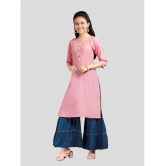 Aarika Peach Cotton Girls Kurta and Sharara Set ( Pack of 1 ) - None