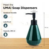 UMAI Liquid Soap Dispenser  Stoneware  Bathroom Sanitizer Lotion Shampoo Dispenser  Ceramic Handwash Bottle for Kitchen  Soap Dispenser for Wash Basin  Bathroom Accessories  250 ml Grey-UMAI Liqu