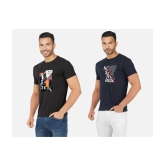 CHOZI Cotton Blend Regular Fit Printed Half Sleeves Mens T-Shirt - Multicolor ( Pack of 2 ) - None