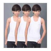 Pack of 3 Dollar Bigboss Cotton Blend Solid Boys Vest ( White ) MBKVE-01-FNRN-WHT-PO3 - None