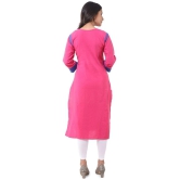 DESHBANDHU DBK - Pink Cotton Womens Straight Kurti - None