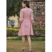 Juniper - Pink Cotton Blend Womens A-line Dress ( Pack of 1 ) - None