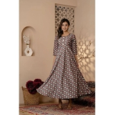 Kapadia Rayon Printed Anarkali Womens Kurti - Grey ( Pack of 1 ) - None