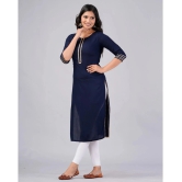 MAUKA Rayon Embroidered Straight Womens Kurti - Blue ( Pack of 1 ) - None