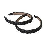 Flaunt Your Style - Crystal Cross Design Hair Bands-Maleficent Black