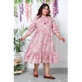 Swasti Cotton Blend Printed Anarkali Womens Kurti - Pink ( Pack of 1 ) - None