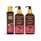 LA Organo Red Onion Oil, Conditioner & Shampoo For Control Dandruff, Restore Shiny & Smooth Hair