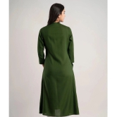 MAUKA - Green Rayon Womens Front Slit Kurti ( Pack of 1 ) - None