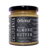 D?licieux Vegan Diet All Natural Stone Ground California Almond Butter/Badam Un Sweetened & Un salted-200 GM