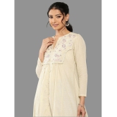 Janasya Cotton Embroidered Front Slit Womens Kurti - Beige ( Pack of 1 ) - None