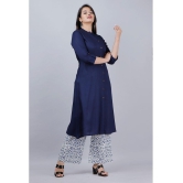 MAUKA - Blue Front Slit Rayon Womens Stitched Salwar Suit ( Pack of 1 ) - None