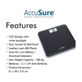 AccuSure Digital Electronic LCD Personal Body Fitness Weighing Scale 180 Kg Capacity