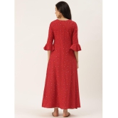 Kbz - Red Cotton Blend Women's Flared Kurti ( Pack of 1 ) - None