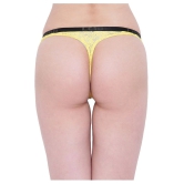 La Intimo Pack of 1 Nylon Womens Thongs ( Yellow ) - XL